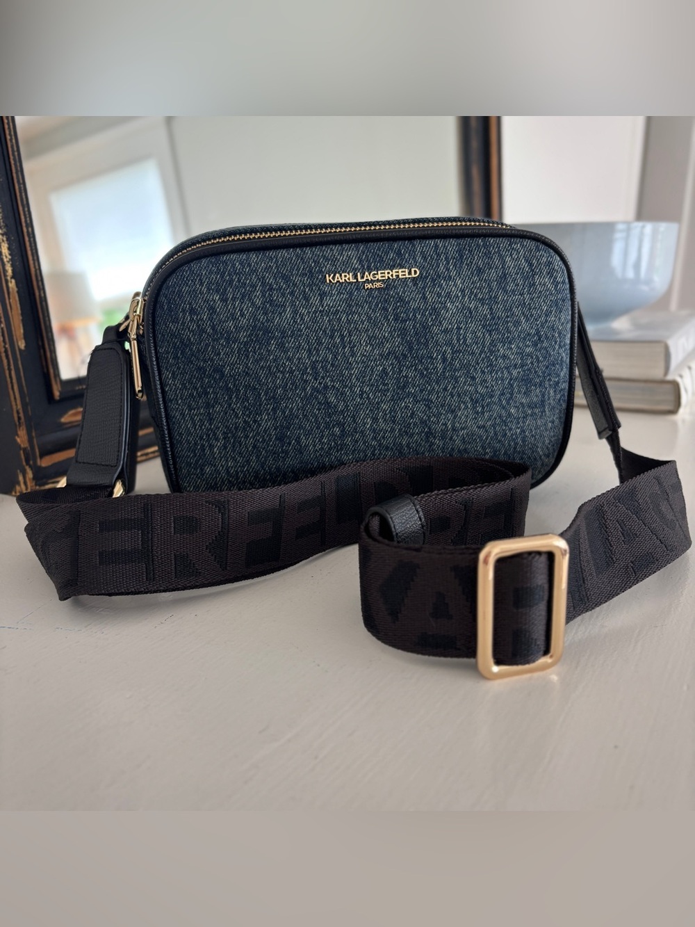 Karl Lagerfeld Maybelle Denim Crossbody Bag